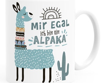 Kaffeetasse Spruch Mir egal ich bin ein Alpaka - Alpaka-Motiv Lama Geschenk Alpaka-Liebhaber Bürotasse SpecialMe®