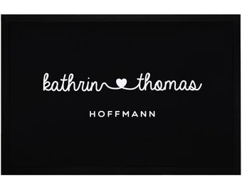 Doormat with first name Family name Heart Last name customizable non-slip & washable SpecialMe®