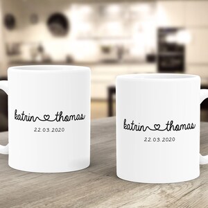 Coffee Mug Personalized Gift Partner Name and Date Customizable Wedding Day Wedding Gift Love Love Gift SpecialMe® image 3