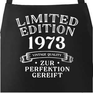 Kochschürze mit Spruch Limited Edition Geschenk Geburtstag Mann Jahreszahl anpassbar SpecialMe® Schwarz