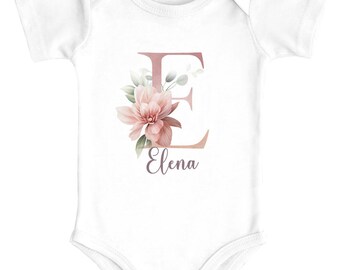 Baby bodysuit with name and initial personalized desired name gift birth girl organic cotton SpecialMe®