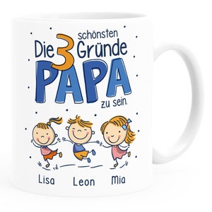 Coffee mug The most beautiful reasons to be a dad saying 1-4 children personalized gift for Father's Day SpecialMe® image 1