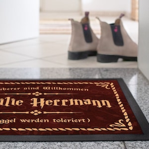 Doormat with name Family Spell Magicians are welcome Muggle are tolerated non-slip & washable SpecialMe® image 6