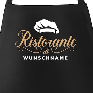 Küchen-Schürze personalisiert Ristorante di Wunschname Geschenk Kochliebhaber Hobbykoch personalisierte Geschenke SpecialMe® Bild 1