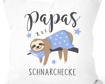 Kissen-Bezug Papa Schnarchecke Faultier Geschenk lustig Vatertag Geburtstag Weihnachten SpecialMe®
