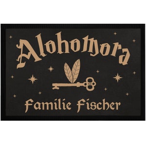 Doormat named Alohomora flying key personalized bottled mat family non-slip & washable SpecialMe®