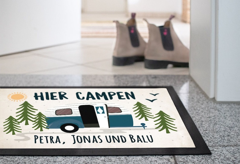 Fußmatte Camping personalisiert Namen Familie Geschenke für Camper Wohnwagen rutschfest & waschbar SpecialMe® Bild 6