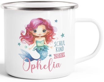 Children's mug enamel school child 2025 school enrollment personalized with year and name name mug individual gifts SpecialMe®
