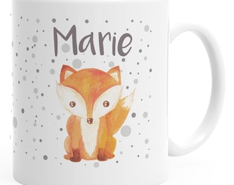 Namenstasse personalisierte Kaffee-Tasse mit Namen Fuchs Motiv persönliche Geschenke SpecialMe®