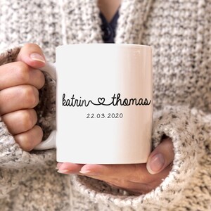 Coffee Mug Personalized Gift Partner Name and Date Customizable Wedding Day Wedding Gift Love Love Gift SpecialMe® image 4