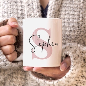 Taza con nombre taza de café personalizada con nombre y letra regalos personales taza con letras SpecialMe® imagen 4