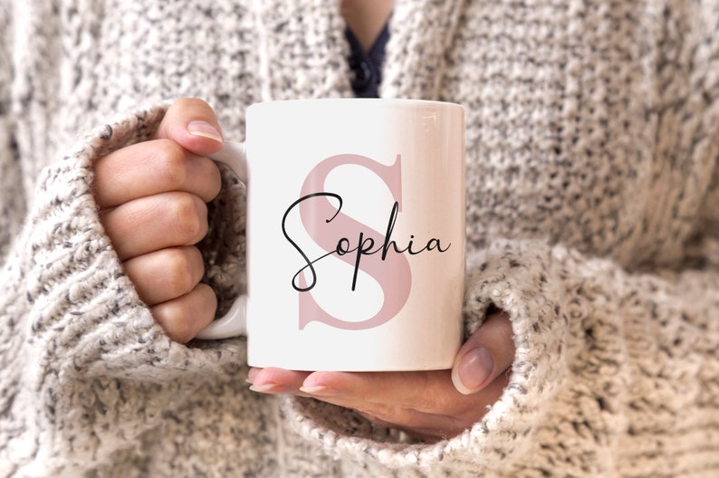 Taza con nombre taza de café personalizada con nombre y letra regalos personales taza con letras SpecialMe® imagen 4