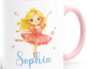 Children's mug name mug made of ceramic ballerina gift for girls ballet dancing personalized desired name SpecialMe®