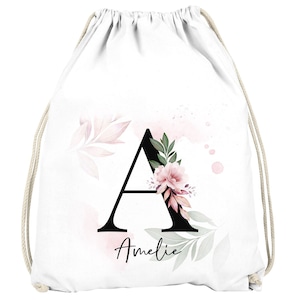 Kinder Turnbeutel personalisiert Buchstabe Monogramm Initiale personalisierte Geschenke Mädchen Jungen SpecialMe®
