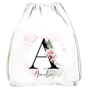 Bolsa de gimnasia para niños Letra personalizada Monograma Inicial Regalos personalizados Niñas Niños SpecialMe® imagen 1