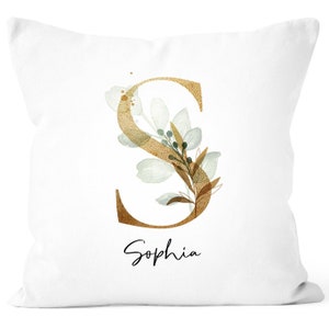 Pillow cover with letter and name Monogram personal gifts Initial Single letter Alphabet SpecialMe®