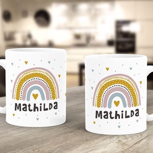 personalisierte Tasse mit Namen Regenbogen Herz persönliche Geschenke Kinder Namenstasse Mädchen Jungen SpecialMe® Bild 6