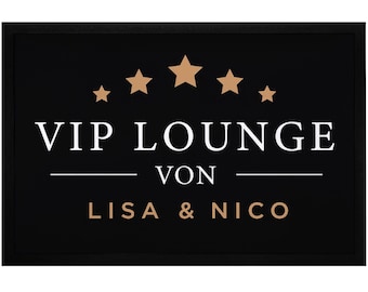 Fußmatte mit Namen VIP Lounge personalisiebar mit Wunschnamen rutschfest & waschbar SpecialMe®