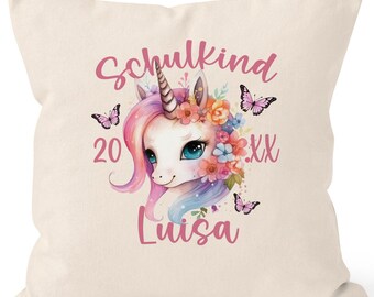 Pillowcase children schoolchild 2025 gift for school enrollment personalized with name unicorn year SpecialMe®
