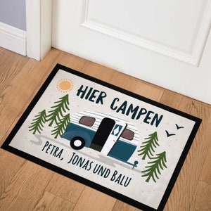 Fußmatte Camping personalisiert Namen Familie Geschenke für Camper Wohnwagen rutschfest & waschbar SpecialMe® Bild 3