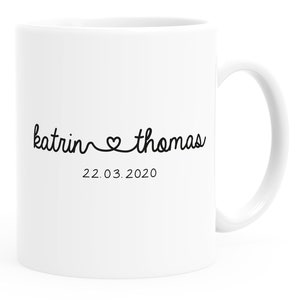 Coffee Mug Personalized Gift Partner Name and Date Customizable Wedding Day Wedding Gift Love Love Gift SpecialMe®