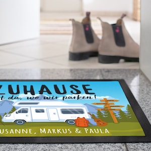 Fußmatte mit Namen Zuhause ist da wo wir parken personalisiert Geschenk für Wohnmobilbesitzer Familie SpecialMe® Bild 6