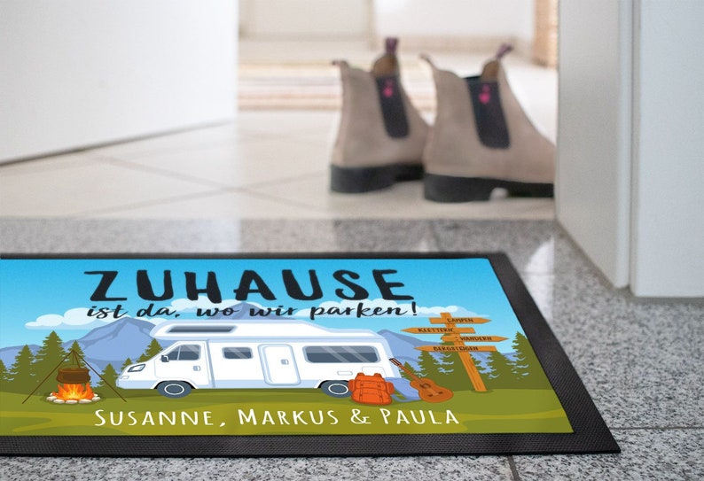 Fußmatte mit Namen Zuhause ist da wo wir parken personalisiert Geschenk für Wohnmobilbesitzer Familie SpecialMe® Bild 6