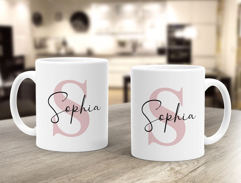 Taza con nombre taza de café personalizada con nombre y letra regalos personales taza con letras SpecialMe® imagen 3