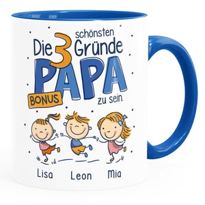 Coffee mug The most beautiful reasons to be a dad saying 1-4 children personalized gift for Father's Day SpecialMe® image 4