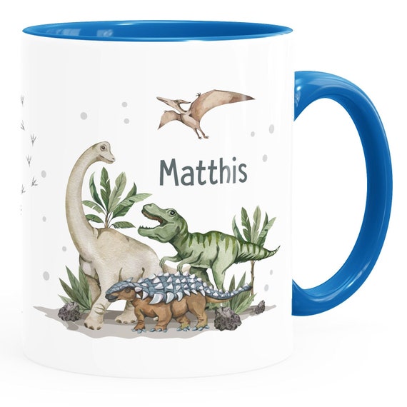 Hucha Personalizada De Cerámica Con Nombre – Dinosaurio Amigo, Con Tapón Inferior, Regalo Infantil Original