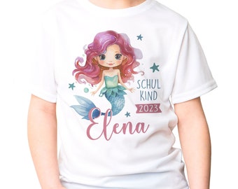 Children Girls T-Shirt Back to School Mermaid School Child Personalized Desired Name Gift Enrollment SpecialMe®