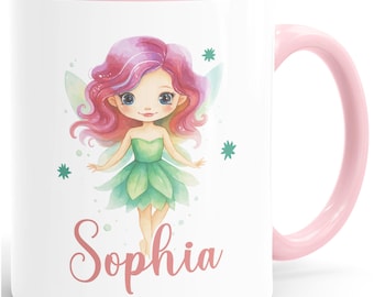 Children's mug name mug made of ceramic fairy elf watercolor illustration gift for girls personalized desired name SpecialMe®
