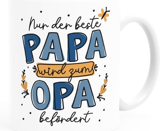 Regalo de taza de café para papá para el Día del Padre diciendo que solo el mejor papá es promovido a Grandpa SpecialMe®