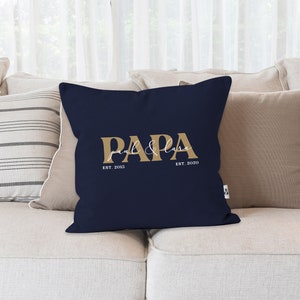 Kissen-Bezug personalisiert mit Namen der Kinder Geburtsjahr Geschenk für Papa Vatertagsgeschenk SpecialMe® Bild 3