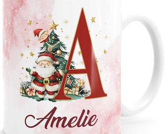 Personalized Christmas Mug with Letter Initial, Santa Claus, Name, Personal Gift, SpecialMe®
