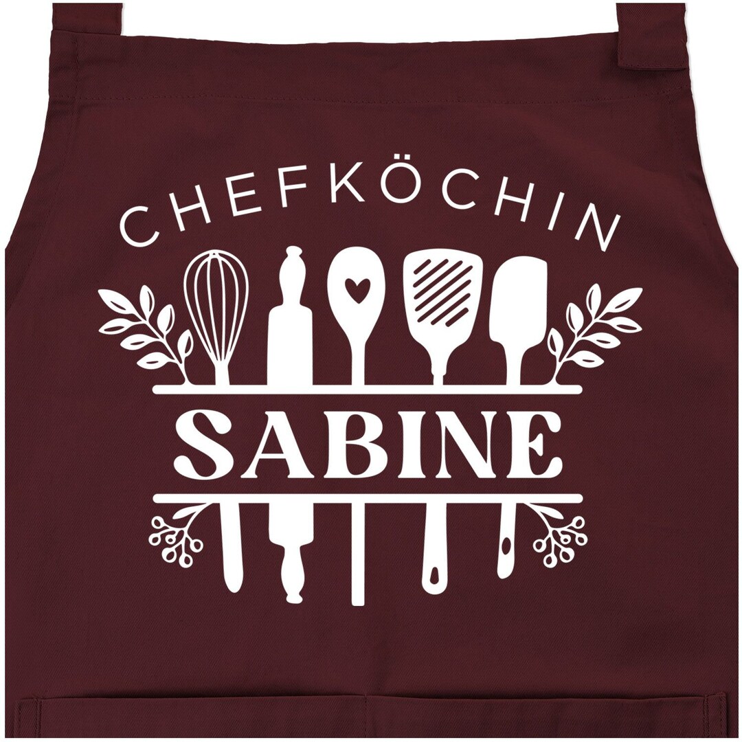 Kochschürze Damen mit Namen und Schriftzug Chefköchin personalisierte
