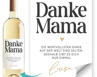 Wine labels personalized gift idea Mother's Day Thank you mom with saying and name bottle labels self-adhesive SpecialMe®