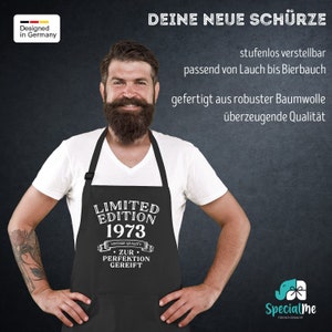 Kochschürze mit Spruch Limited Edition Geschenk Geburtstag Mann Jahreszahl anpassbar SpecialMe® Bild 4