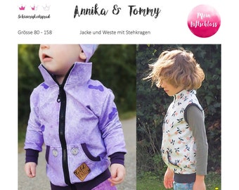 Sewing pattern sewing instructions jacket and vest Annika & Tommy as e-book