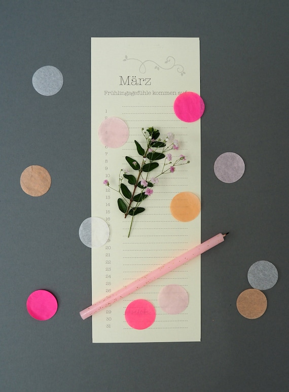 Immerwahrender Kalender Zum Selber Drucken Etsy