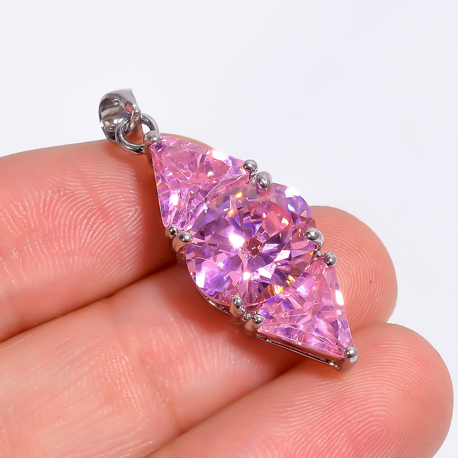 Natural Pink Zircon Gemstone Sterling Silver Plated Etsy