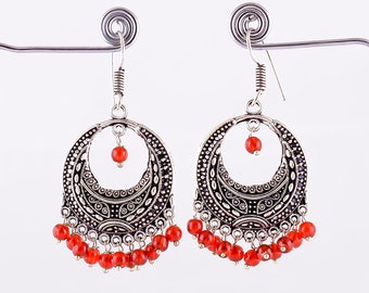 Ethnic .925 Silver Oxidized Plated Traditional Handmade Enamel Earring GS120 Ethnic .925 Silver Oxidized Plated Traditional Handmade Enamel Earring GS120