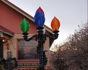 Large Outdoor Lamppost shades and covers Multi color Christmas light post lamp lightpost
