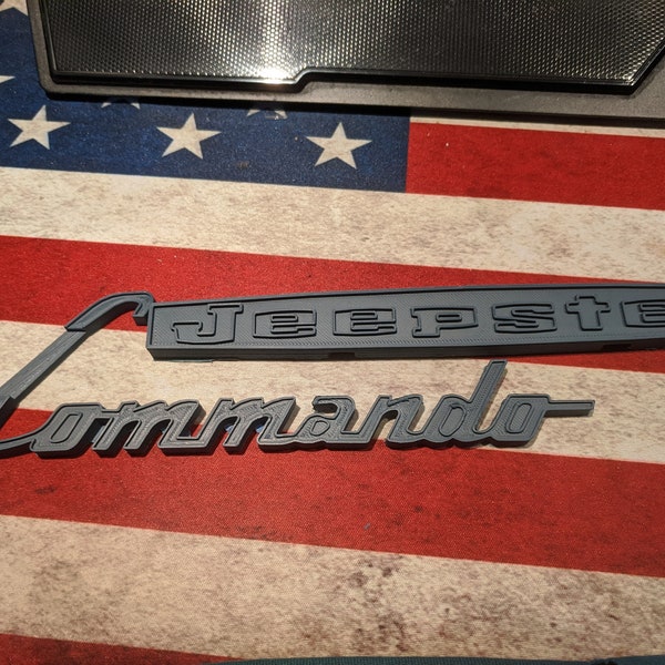Digital File 3D printer badge Emblem for Kaiser Jeepster Commando