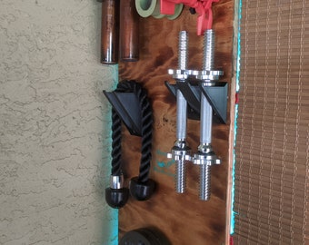 Standard adjustable Dumbell Barbell wall mount storage Verticle 3D Printed