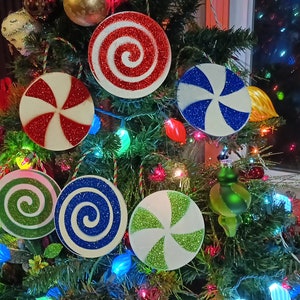 Handmade Christmas candy lollipop pepperment decoration ornaments 5&quot;