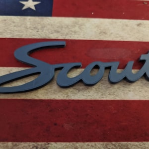 3d Printed script emblem badge for International Harvester Scout 800 ASA