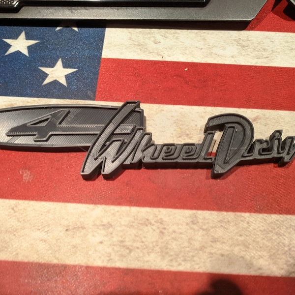 Digital File 3D printer badge Emblem for Jeepster Commando 4WheelDrive Cj5 Cherokee