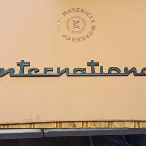 61-68 International Harvester IH 13.25&quot; Pickup Travelall Loadstar Fender Emblem script badge 1961-1968 sold individually