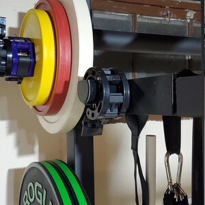 Multi Resistance band barbell collar and more rack cage squat storage